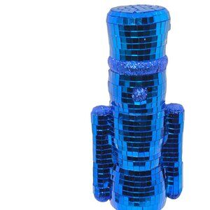 Ashland Blue Mirror Ball & Glitter Disco 13" Nutcracker Tabletop Decor NEW